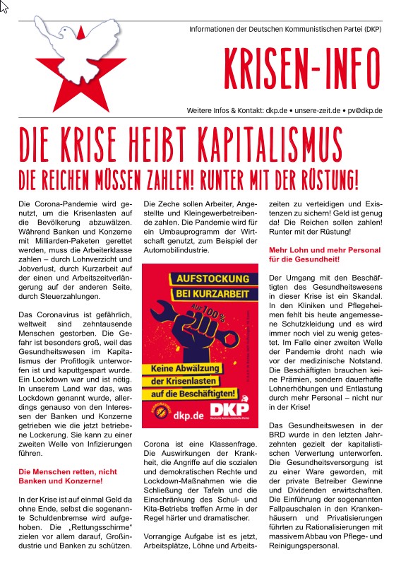 DKP-Information Krisen-Info: Die Krise heißt Kapitalismus  (PDF, 0.54  MB)
